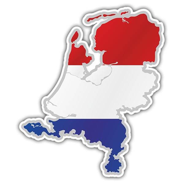 Autocollants: Carte drapeau Pays-Bas