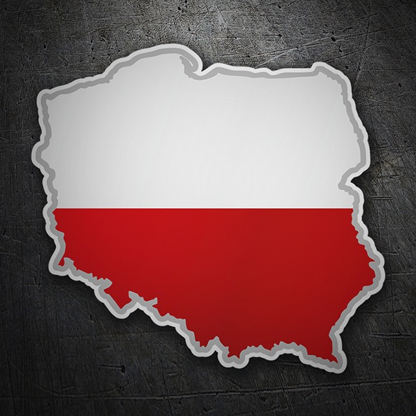 Autocollants: Carte drapeau Pologne 1
