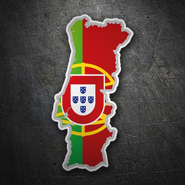 Autocollants: Carte drapeau Portugal