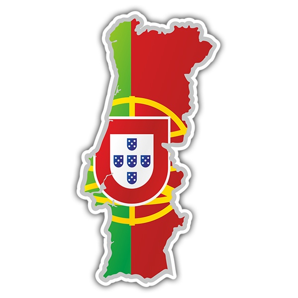 Autocollants: Carte drapeau Portugal