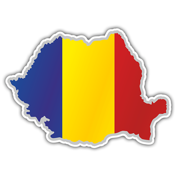 Autocollants: Carte drapeau Roumanie