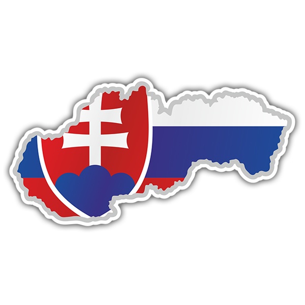 Autocollants: Carte drapeau Slovaquie