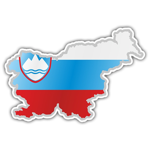 Autocollants: Carte drapeau Slovénie