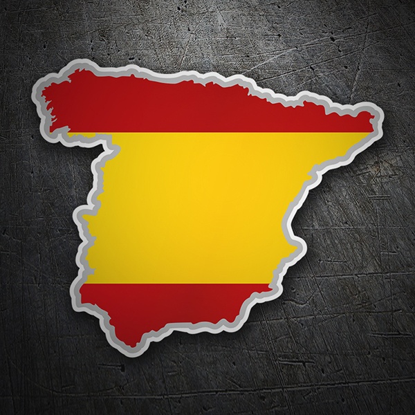 Autocollants: Carte drapeau Espagne