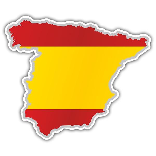 Autocollants: Carte drapeau Espagne