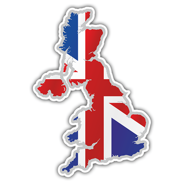 Autocollants: Carte drapeau Royaume-Uni Union Jack 0