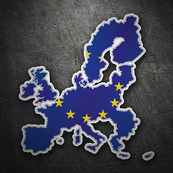 Autocollants: Carte drapeau Union européenne 1