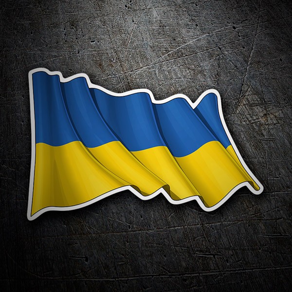 Autocollants: Agitation du Drapeau de Ukraine