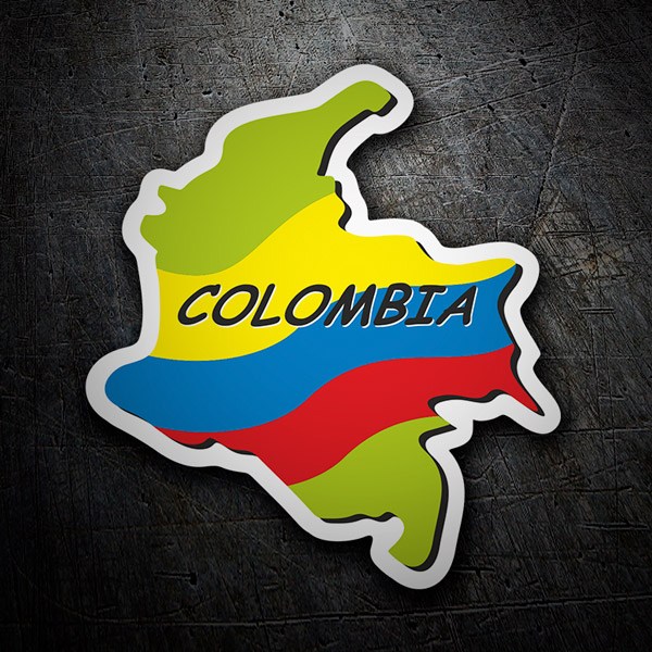Autocollants: Carte drapeau Colombie 1