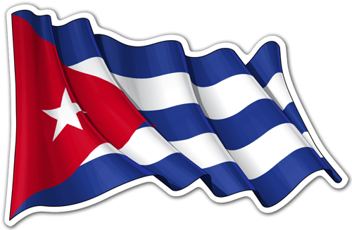 Autocollants: Le drapeau de Cuba flotte