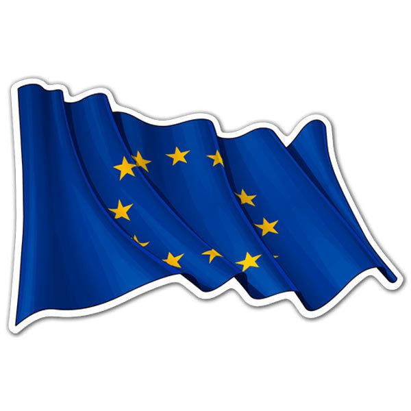 Autocollants: Le drapeau de l'Union européenne flotte