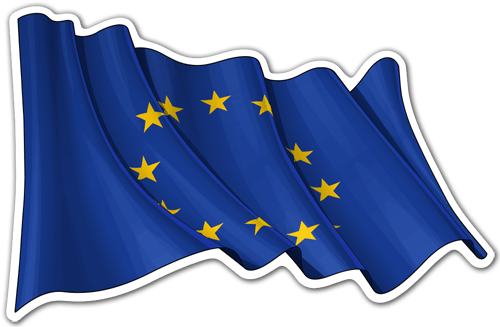 Autocollants Union Européenne – 4 Stickers Vinyle 50 Mm – Résistants Aux Intempéries – Pour Voiture, Casque, Vitre