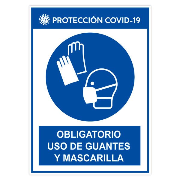 Autocollants: Protection covid19 utilisation de gants et de masq