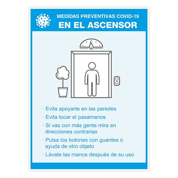 Autocollants: Protection covid19 dans les ascenseurs