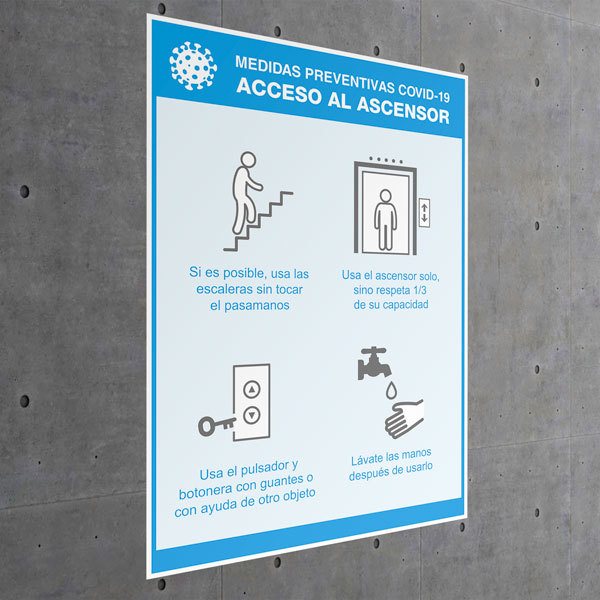 Autocollants: Protection covid19 accès ascenseur