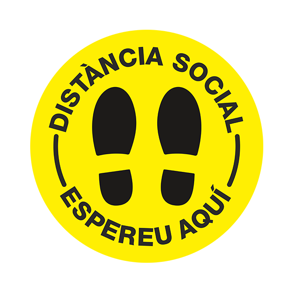 Autocollants: Sticker Sol distance sociale en catalan 0
