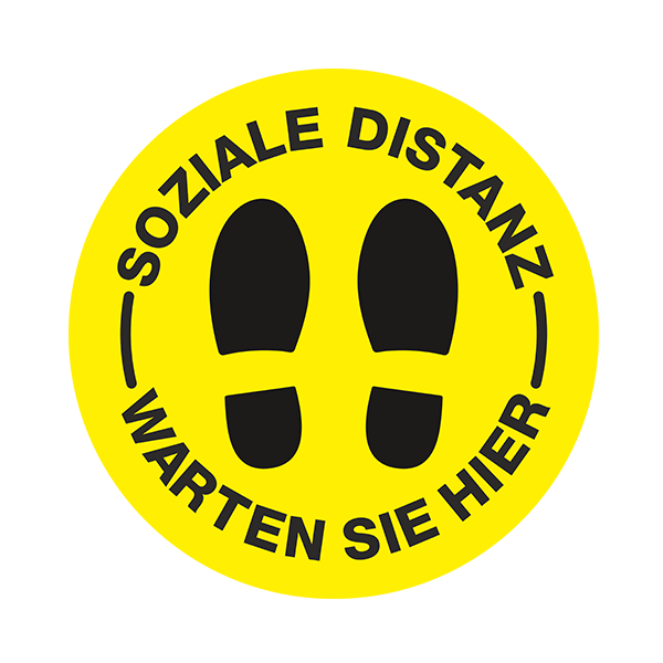 Autocollants: Sticker Sol Soziale Distanz en allemand