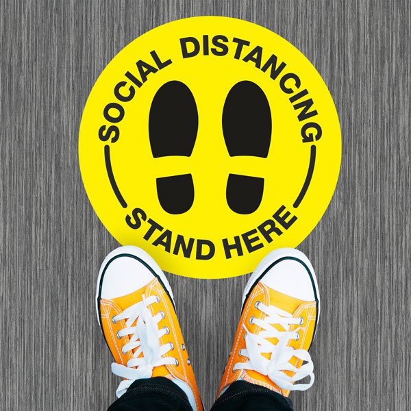 Autocollants: Sticker Sol Social Distancing en anglais