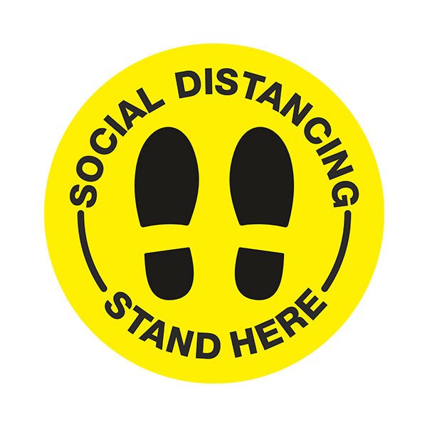 Autocollants: Sticker Sol Social Distancing en anglais