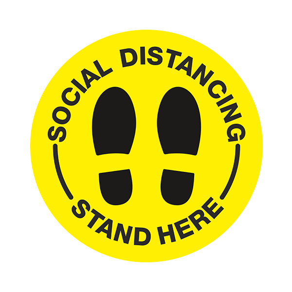 Autocollants: Sticker Sol Social Distancing en anglais 0