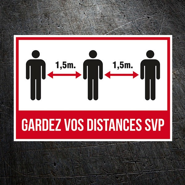 Autocollants: Protection covid19 gardez vos distances