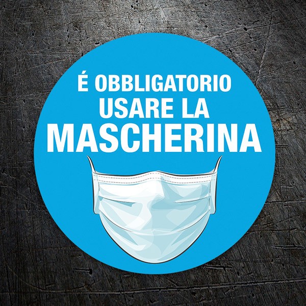 Autocollants: Protection covid19 utilisation du masque en italie