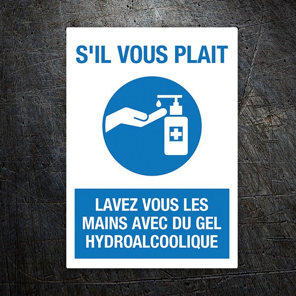 Autocollants: Protection covid19 Utilisez le distributeur