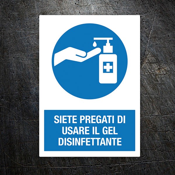 Autocollants: Protection covid19 Utilisez distributeur italien