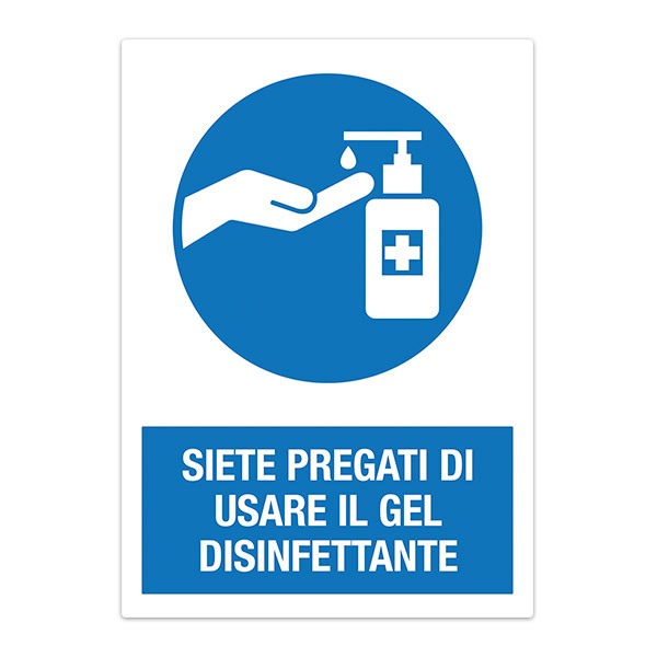 Autocollants: Protection covid19 Utilisez distributeur italien