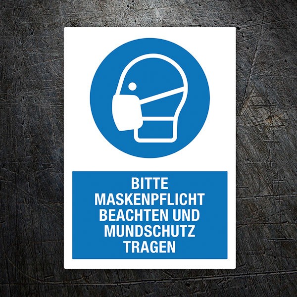 Autocollants: Protection covid19 Masque obligatoire en allemand