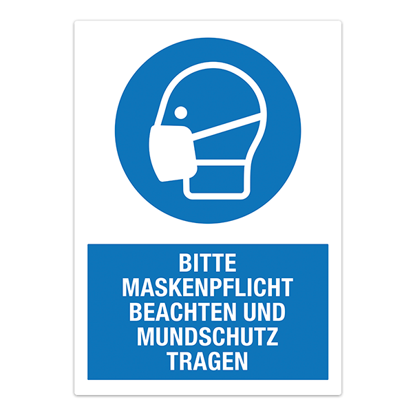 Autocollants: Protection covid19 Masque obligatoire en allemand