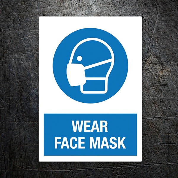 Autocollants: Protection covid19 Masque obligatoire en anglais
