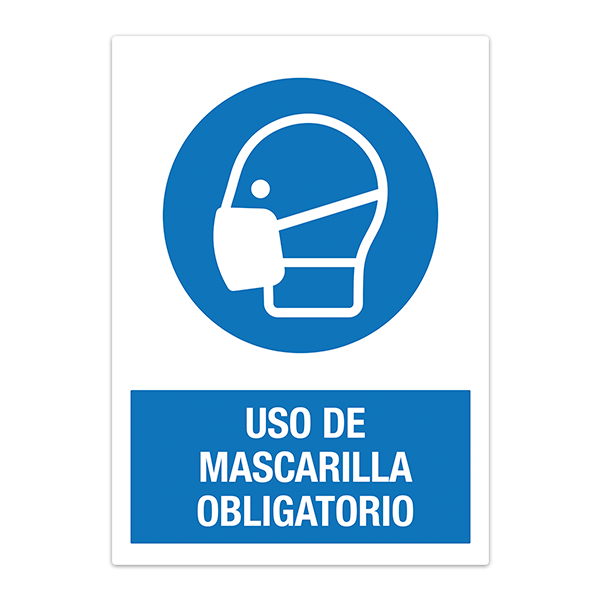 Autocollants: Protection covid19 Masque obligatoire en espagnol