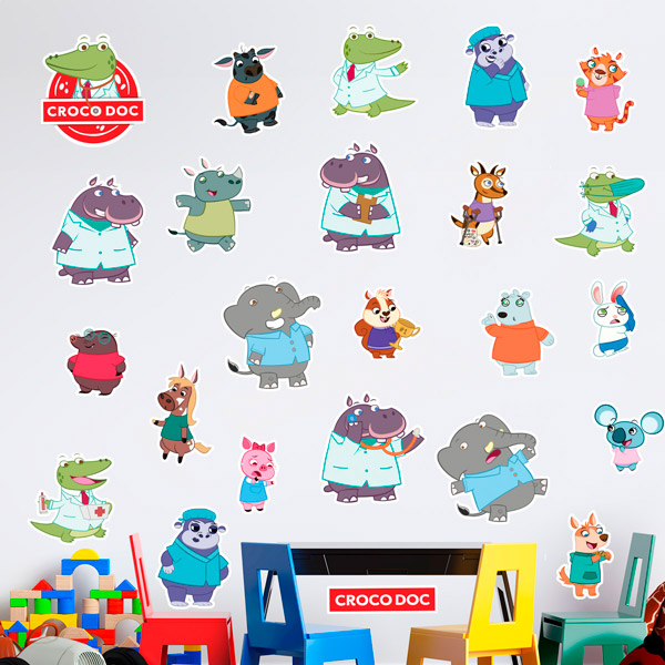 Stickers pour enfants: Kit de personnage Croco Doc