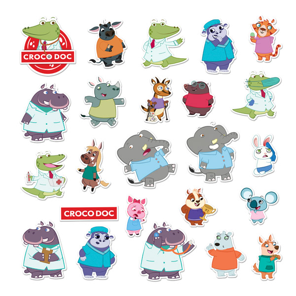 Stickers pour enfants: Kit de personnage Croco Doc