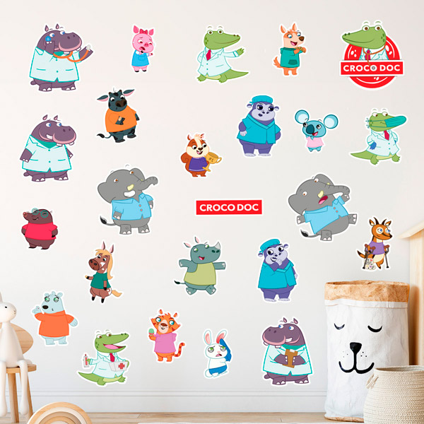 Stickers pour enfants: Kit de personnage Croco Doc