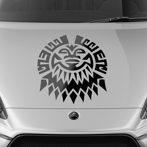 Sticker voiture masque tribal soleil 1/1