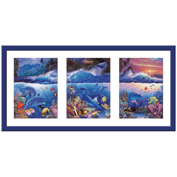 Stickers muraux: Peinture Triptyque des fonds marins