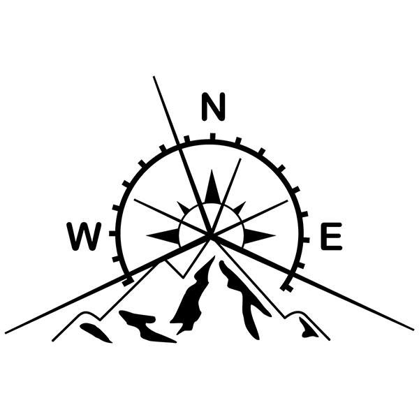 Autocollants: Montagnes et Rose des Vents