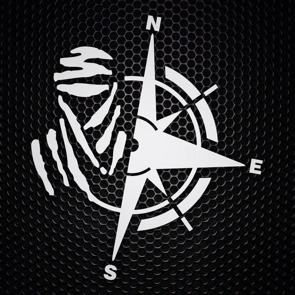 Autocollants: Boussole Estilizada avec Lignes Abstraites