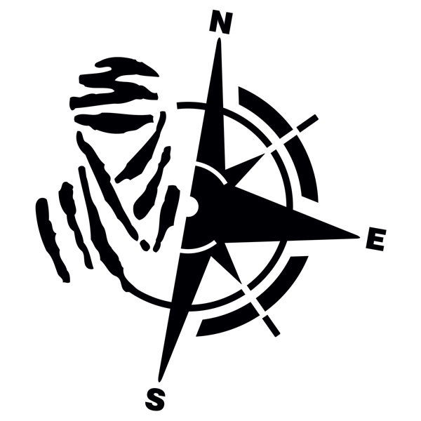 Autocollants: Boussole Estilizada avec Lignes Abstraites