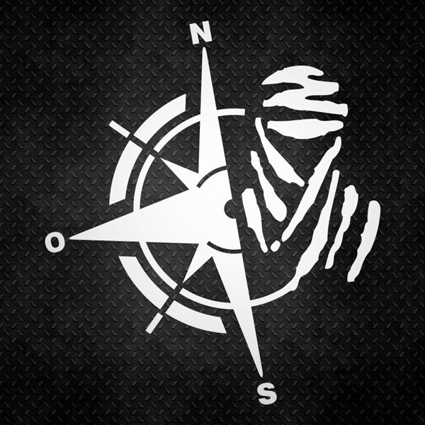 Autocollants: Boussole Stylis&eacute;e avec Main Centrale