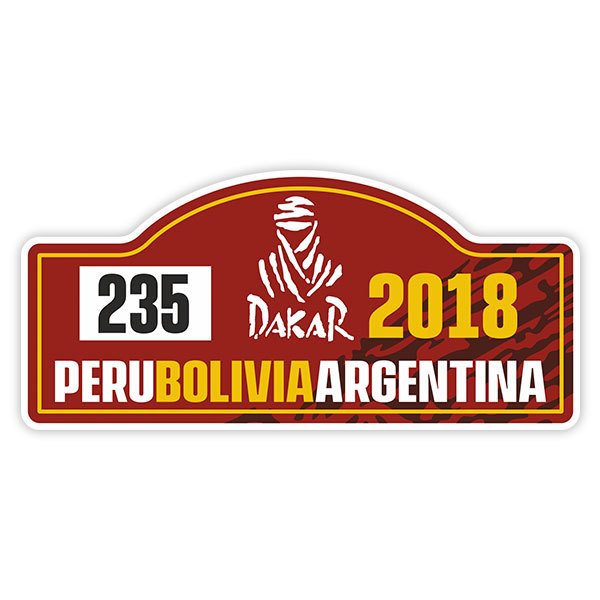 Autocollants: Dakar 2018 - numéro personnalisé