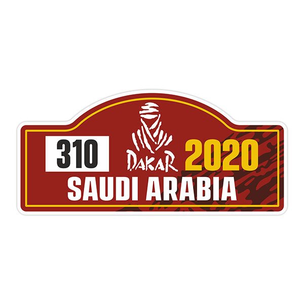 Autocollants: Num&eacute;ro 310 avec DAKAR 2020 Arabie Saoudite