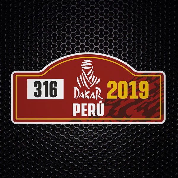 Autocollants: Num&eacute;ro 316 Dakar P&eacute;rou 2019