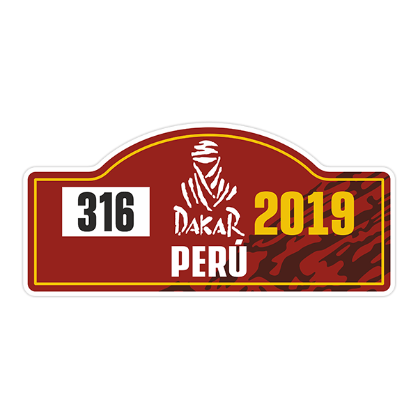 Autocollants: Num&eacute;ro 316 Dakar P&eacute;rou 2019