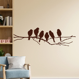 Stickers muraux: 6 oiseaux sur une branche 2