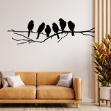 Stickers muraux: 6 oiseaux sur une branche 3