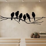 Stickers muraux: 6 oiseaux sur une branche 6