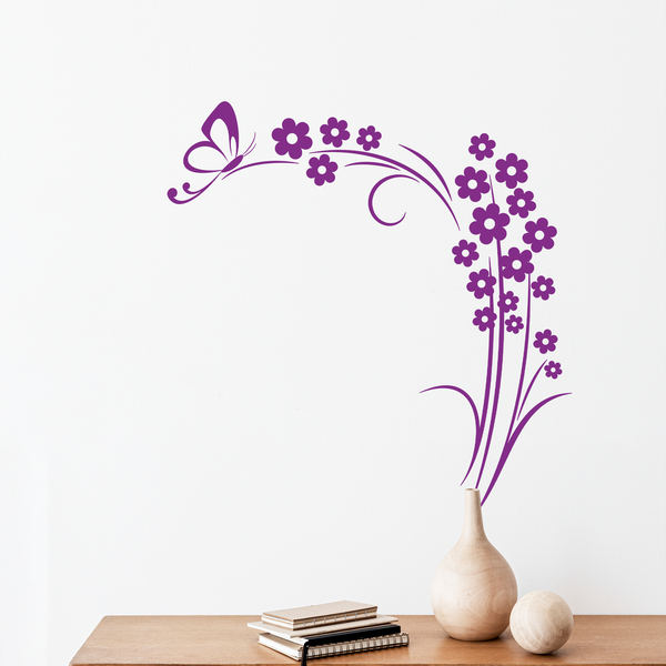Fleurs et papillon 3/4